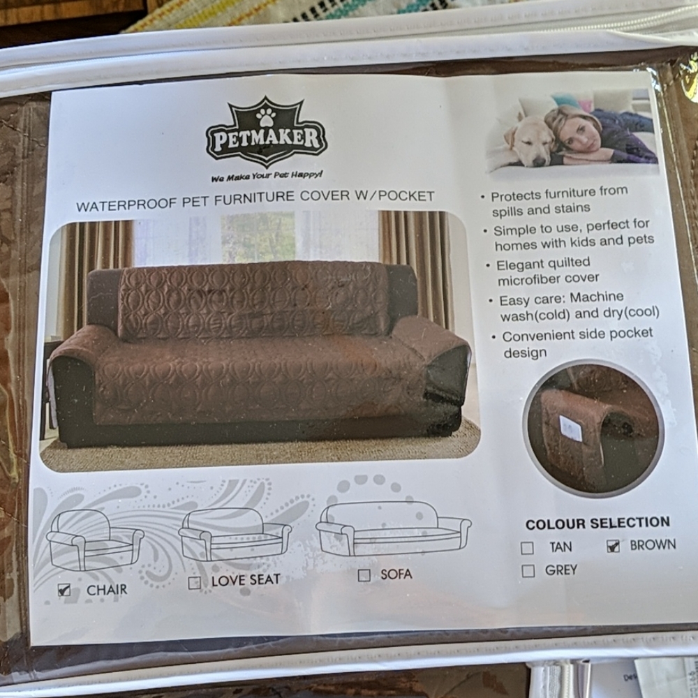 Pet maker waterproof chair cover with pocket new